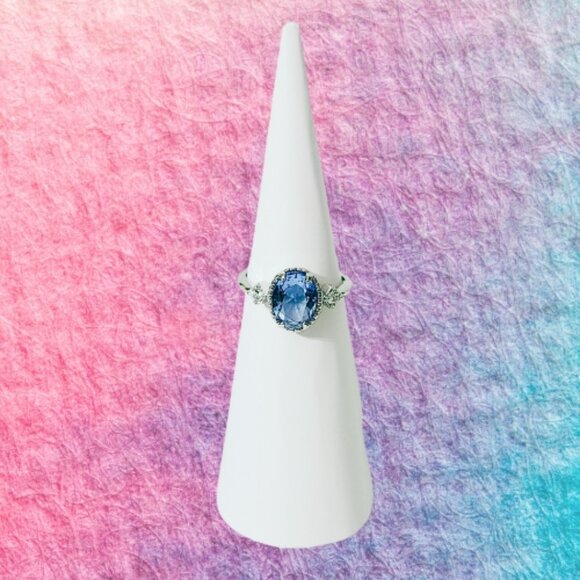 BP Kids Collection Adjustable Lab Created Light Sapphire Ring - Picture 2 of 8